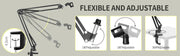 Microphone Radio Broadcasting Stand with 3/8"to 5/8" Screw Adapter and Windscreen Pop Filter V178-14766