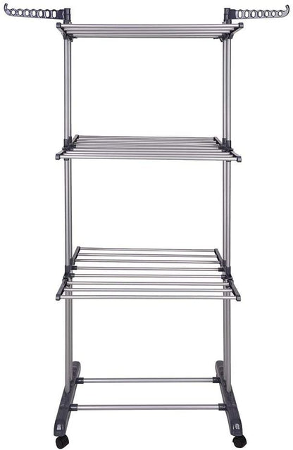 3 Tier Foldable Clothes Drying Rack for Laundry Dryer with Hanger Stand Rail Indoor V178-14865