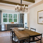 Rustic Chandeliers,6 -Light , French Country V178-21811