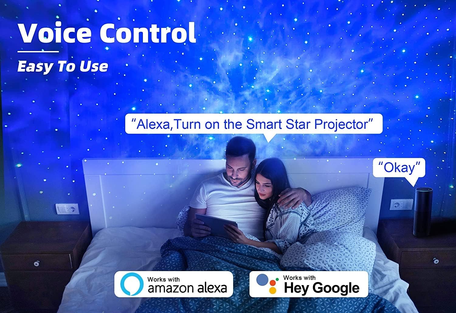 Star Projector Galaxy Light Bedroom connected with Alexa and Google Home V178-22741