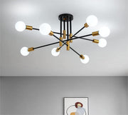 Modern Black Gold Ceiling Light 8 Lights V178-23441