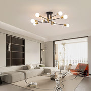 Modern Black Gold Ceiling Light 8 Lights V178-23441