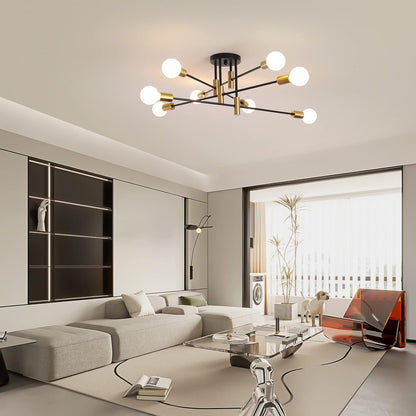 Modern Black Gold Ceiling Light 8 Lights V178-23441