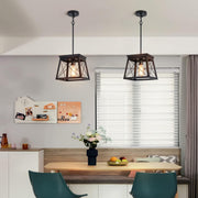 Farmhouse Pendant Light Rustic Lantern Chandelier Black V178-23511