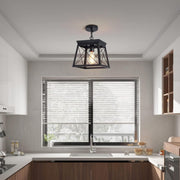Farmhouse Pendant Light Rustic Lantern Chandelier Black V178-23511