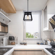 Farmhouse Pendant Light Rustic Lantern Chandelier Black V178-23511