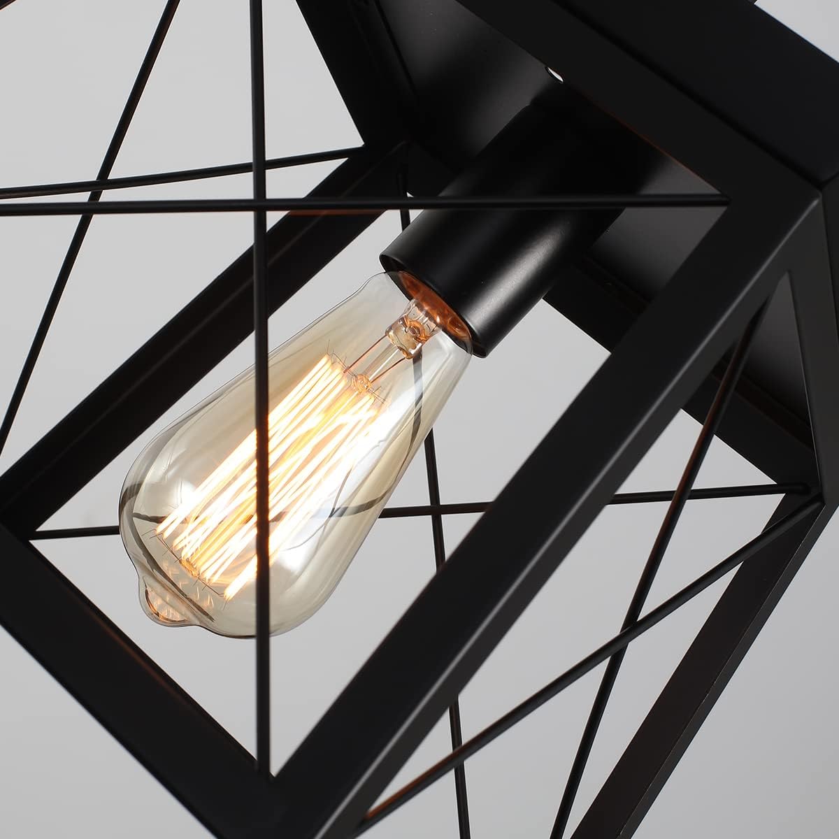 Farmhouse Pendant Light Rustic Lantern Chandelier Black V178-23511