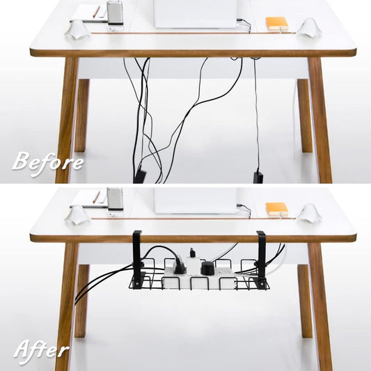 2 pack Under Desk Cable Management Tray, Black V178-23681
