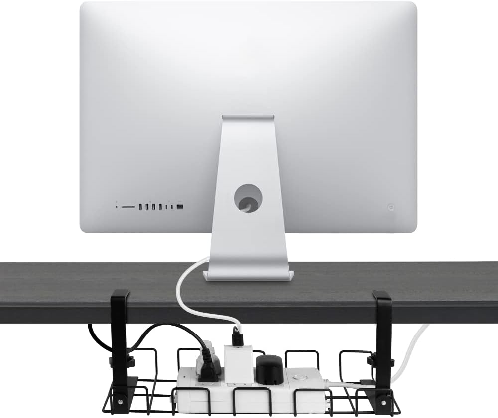 2 pack Under Desk Cable Management Tray, Black V178-23681