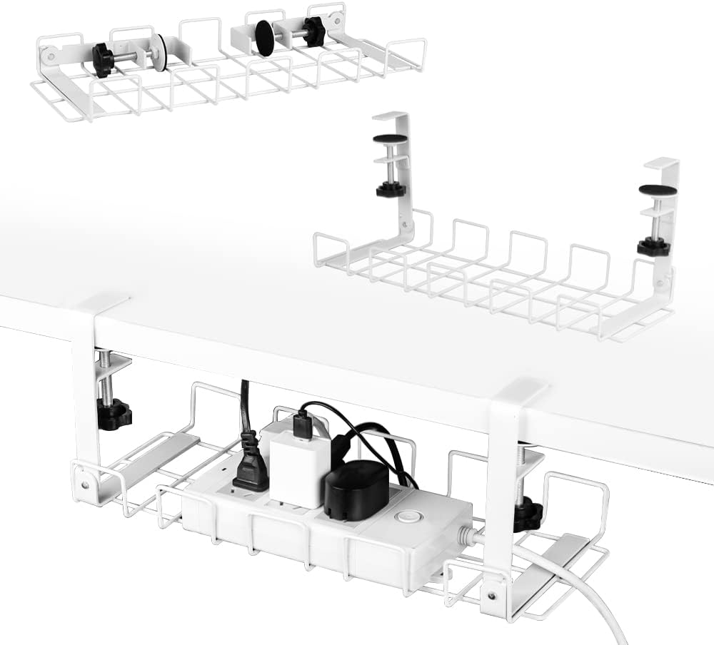 2 pack Under Desk Cable Management Tray, White V178-23821