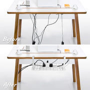 2 pack Under Desk Cable Management Tray, White