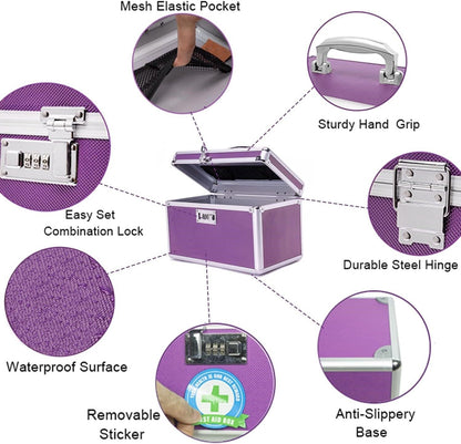 Locking Combination Medicine Box (Purple/Medium) V178-26981