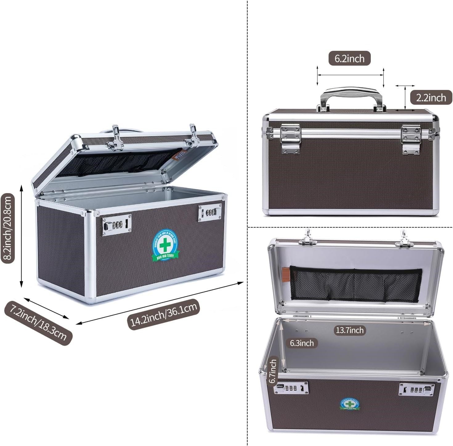 Portable Combination Medicine Box (Coffee/Large) V178-27111