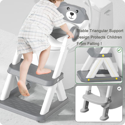 Potty Training Seat Ladder, Kids Boys Girls, Grey V178-28091