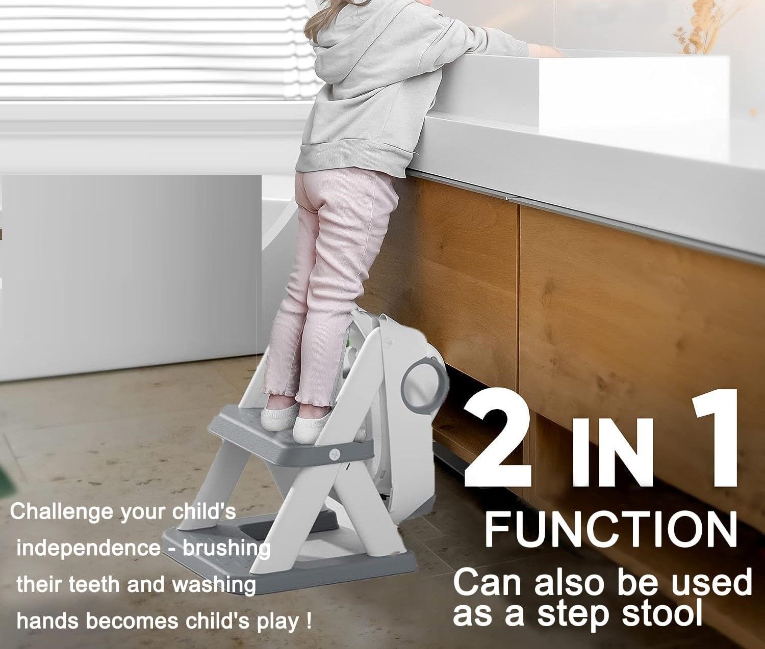 Potty Training Seat Ladder, Kids Boys Girls, Grey V178-28091
