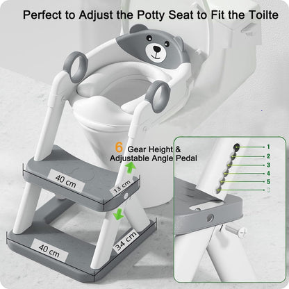 Potty Training Seat Ladder, Kids Boys Girls, Grey V178-28091