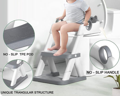Potty Training Seat Ladder, Kids Boys Girls, Grey V178-28091