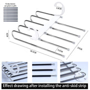 2 Pack Adjustable Multi-Layer 5 in 1 Pants Hanger for Wardrobe and Home Storage (White) V178-29489