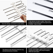 2 Pack Adjustable Multi-Layer 5 in 1 Pants Hanger for Wardrobe and Home Storage (White) V178-29489