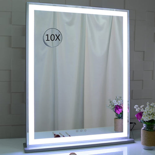 10x Magnification Mirror with Smart Touch Control and 3 Colors Dimmable Light for Bathroom and Bedroom (71 x V178-30001