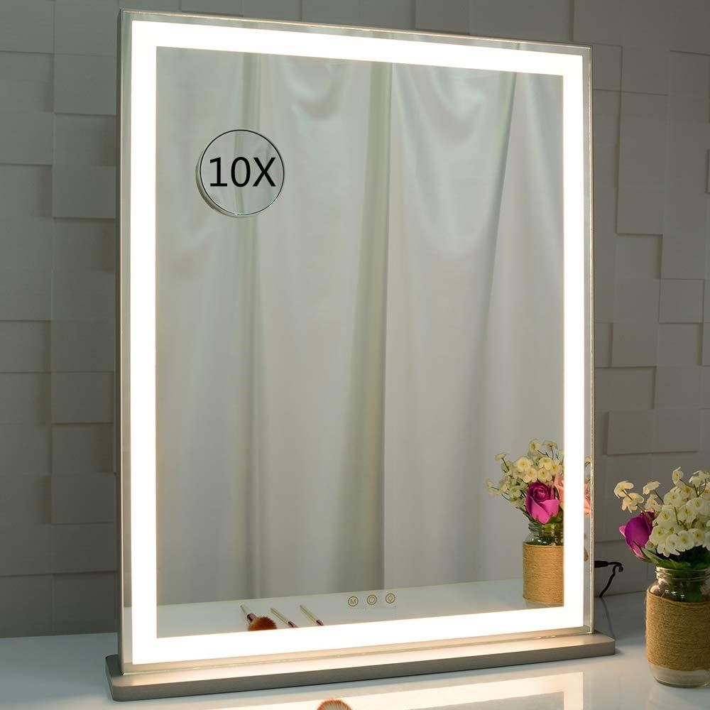 10x Magnification Mirror with Smart Touch Control and 3 Colors Dimmable Light for Bathroom and Bedroom (71 x V178-30001