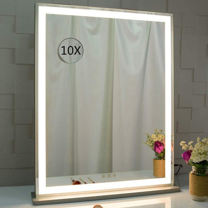 10x Magnification Mirror with Smart Touch Control and 3 Colors Dimmable Light for Bathroom and Bedroom (71 x V178-30001