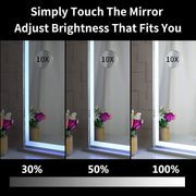 10x Magnification Mirror with Smart Touch Control and 3 Colors Dimmable Light for Bathroom and Bedroom (71 x V178-30001