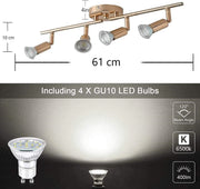 Modern 4-Light Track Lighting Kit LED (Gold) V178-33057