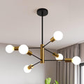 Sputnik Chandelier Modern Industrial, 6-Light , Black & Gold V178-33071