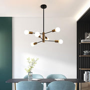 Sputnik Chandelier Modern Industrial, 6-Light , Black & Gold V178-33071