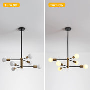 Sputnik Chandelier Modern Industrial, 6-Light , Black & Gold V178-33071