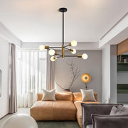 Sputnik Chandelier Modern Industrial, 6-Light , Black & Gold V178-33071