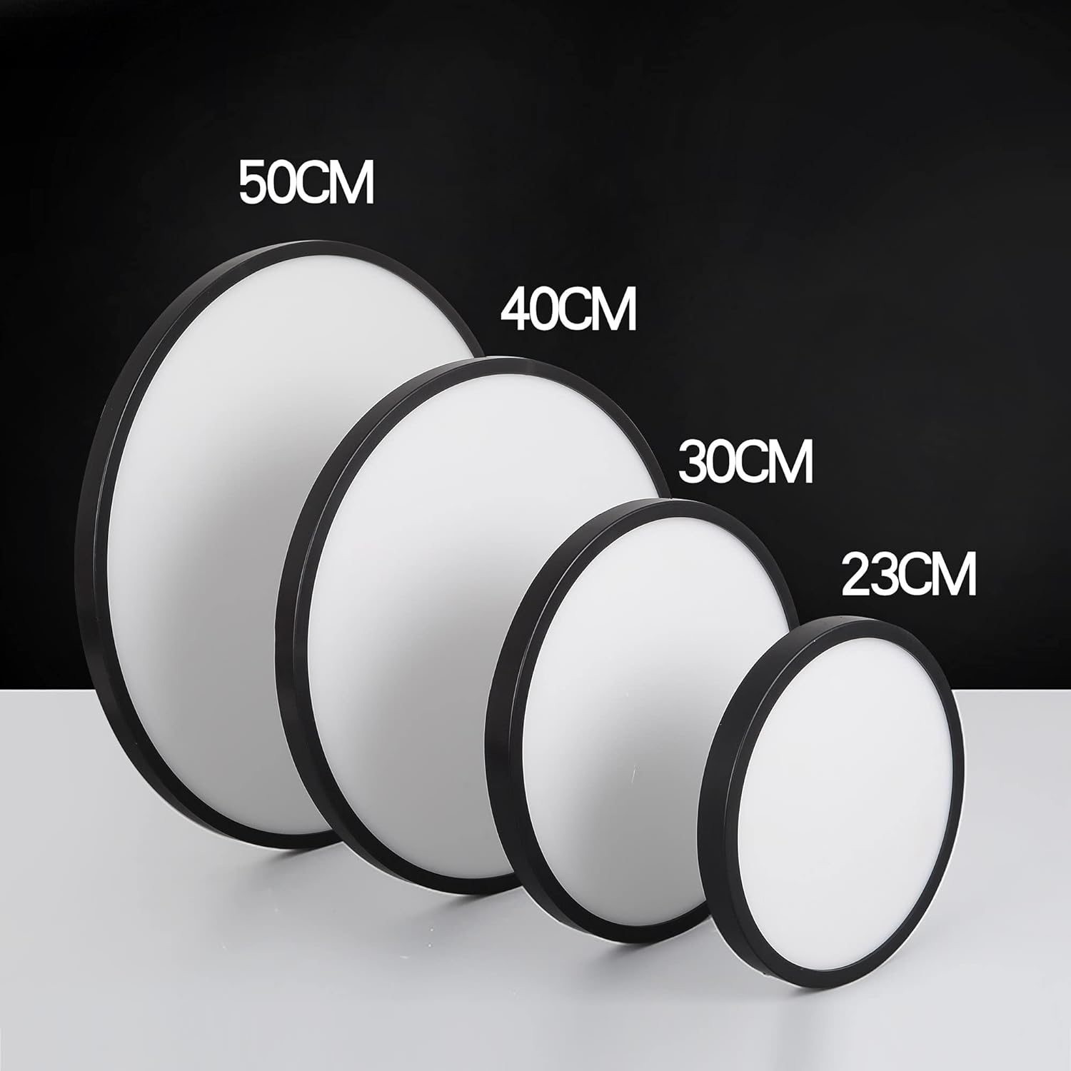LED Ceiling Light Fixture, Natural Light, 24W 4500K ,Black V178-33381