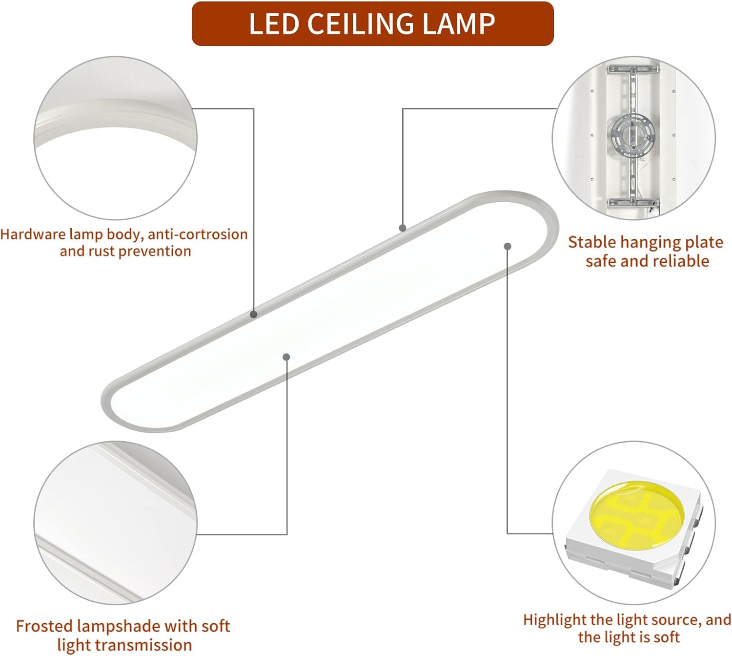 Dimmable LED Ceiling Light, 48W White V178-33501