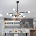 Sputnik Chandelier Modern Industrial, 8-Light , Black & Gold V178-33531