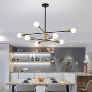 Sputnik Chandelier Modern Industrial, 8-Light , Black & Gold V178-33531