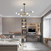 Sputnik Chandelier Modern Industrial, 8-Light , Black & Gold V178-33531