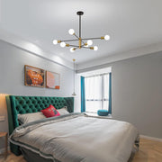 Sputnik Chandelier Modern Industrial, 8-Light , Black & Gold V178-33531