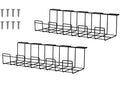 2 Pack Under Desk Cable Management Tray, Black V178-34363