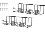 2 Pack Under Desk Cable Management Tray, Black V178-34363