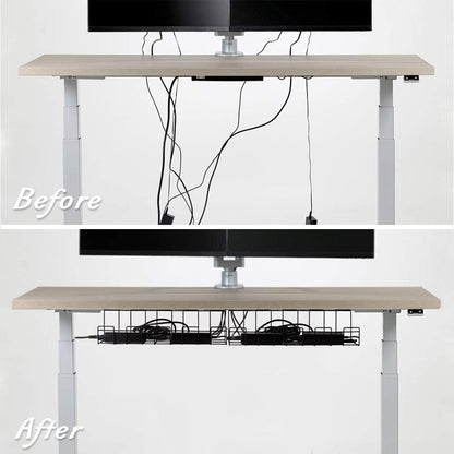 2 Pack Under Desk Cable Management Tray, Black V178-34363
