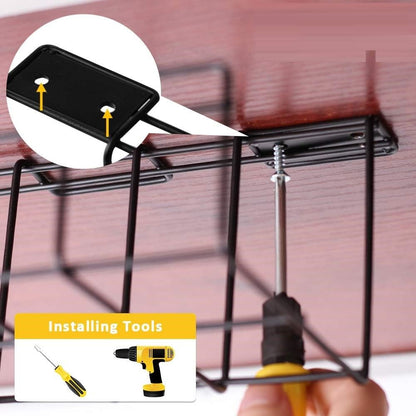 2 Pack Under Desk Cable Management Tray, Black V178-34363