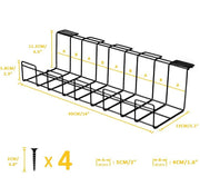 2 Pack Under Desk Cable Management Tray, Black V178-34363