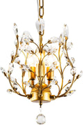 Crystal Chandelier Vintage, 3 Lights, Gold V178-34577