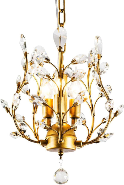 Crystal Chandelier Vintage, 3 Lights, Gold V178-34577