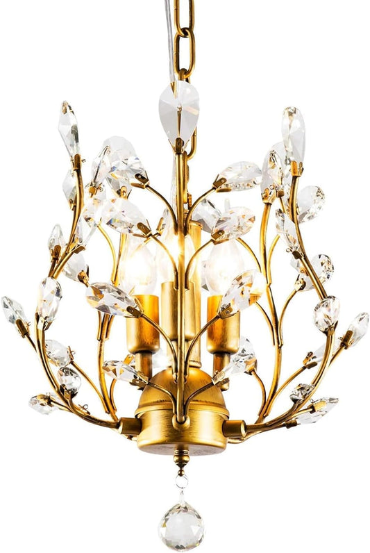 Crystal Chandelier Vintage, 3 Lights, Gold V178-34577