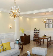 Crystal Chandelier Vintage, 3 Lights, Gold V178-34577