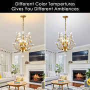 Crystal Chandelier Vintage, 3 Lights, Gold V178-34577