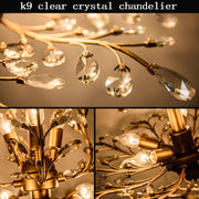 Crystal Chandelier Vintage, 3 Lights, Gold V178-34577
