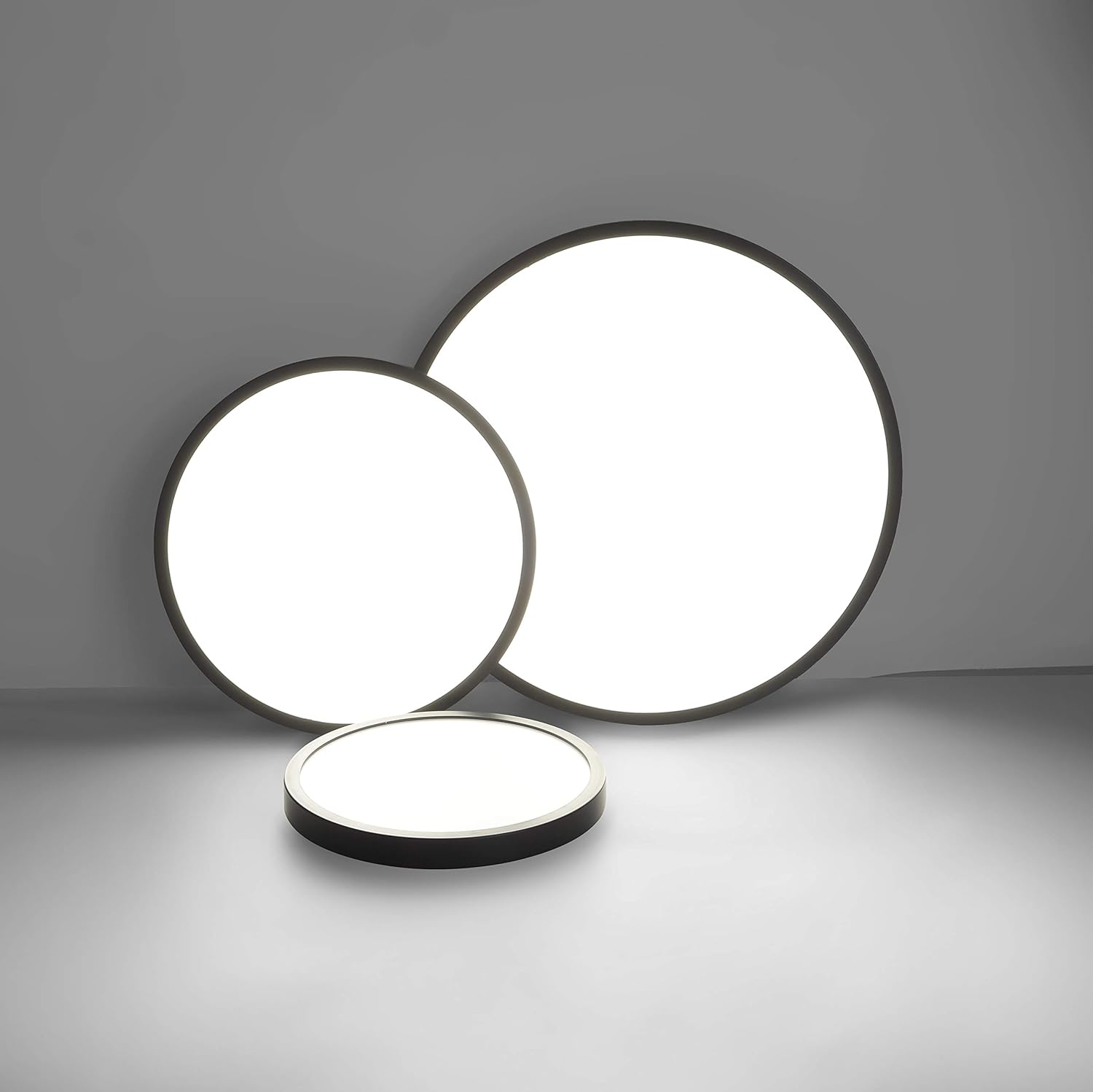LED Ceiling Light Fixture, Natural Light, 28W 4500K ,Black V178-35367